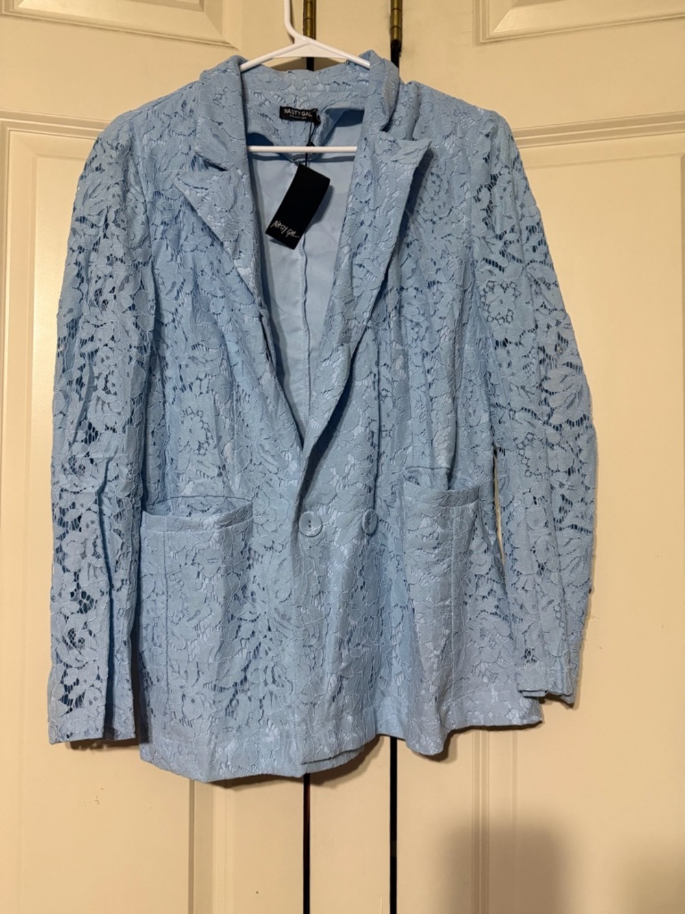 Nasty Gal Powder Blue Lace Blazer